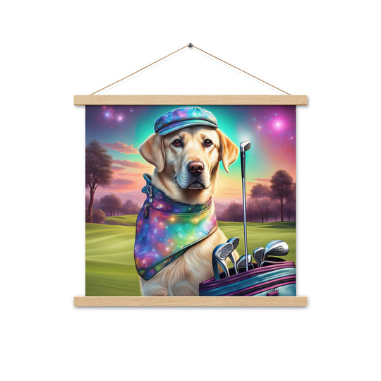 Poster with hangers-Labrador Retriever Golfer V21