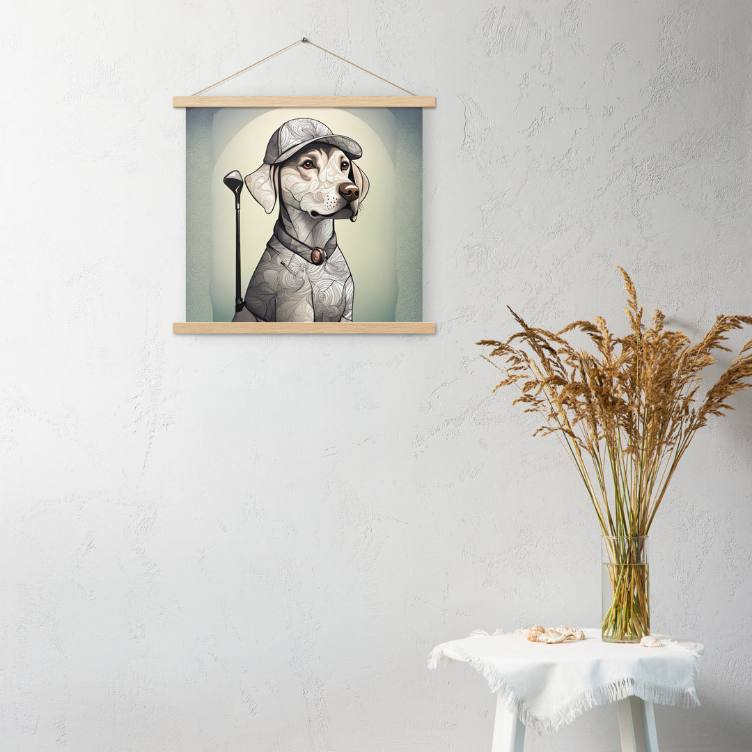 Poster with hangers-Labrador Retriever Golfer V22