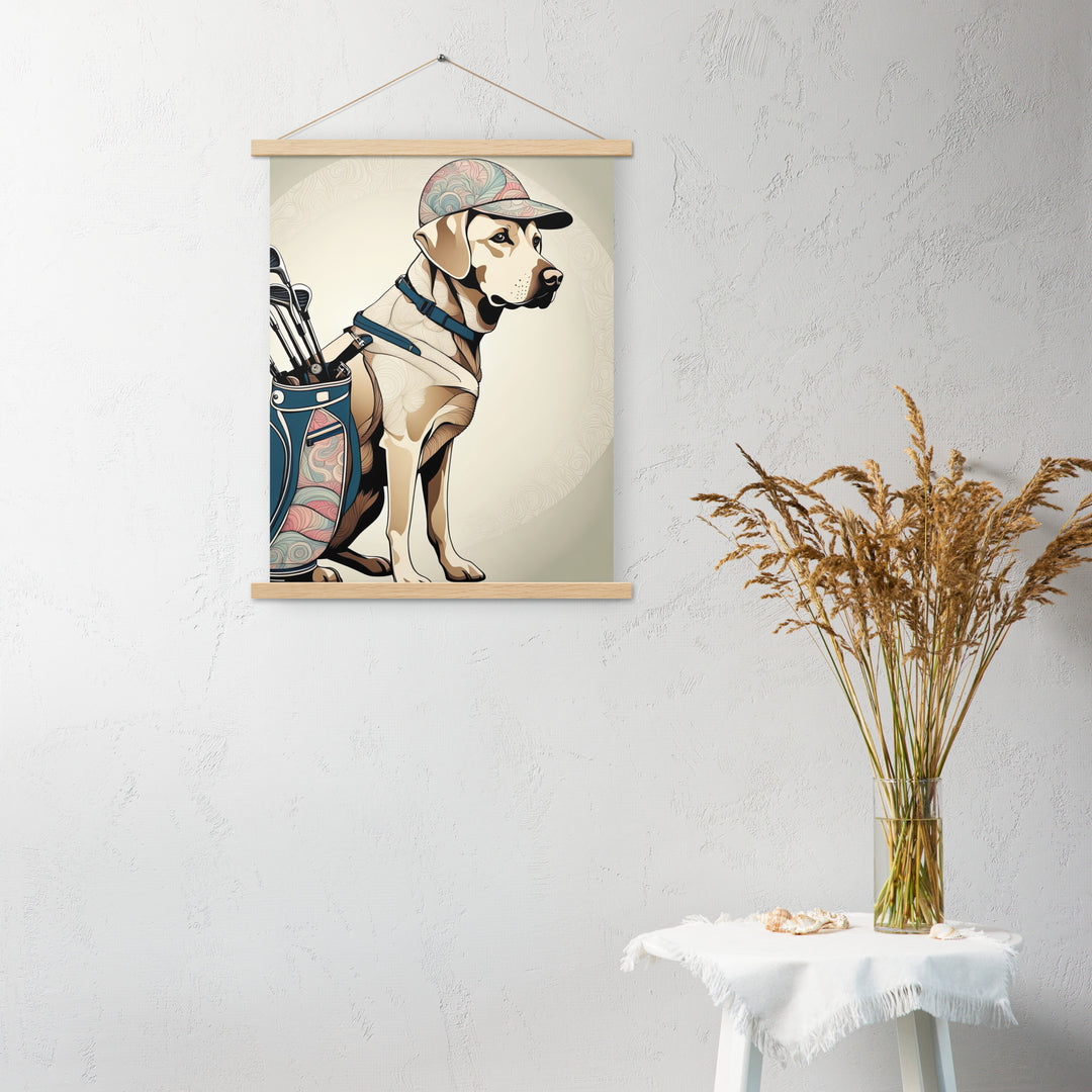 Poster with hangers-Labrador Retriever Golfer