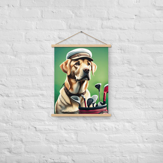 Poster with hangers-Labrador Retriever Golfer V3