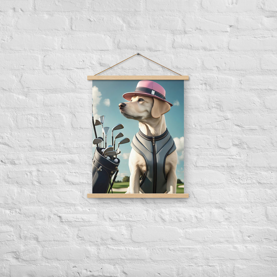 Poster with hangers-Labrador Retriever Golfer V4