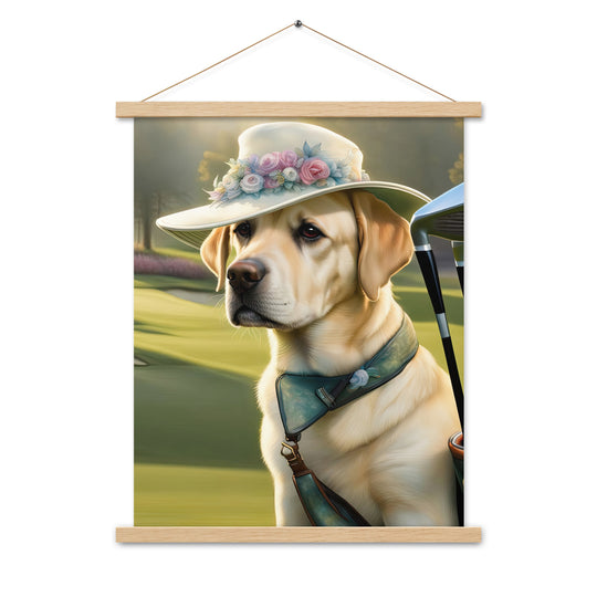 Poster with hangers-Labrador Retriever Golfer V5