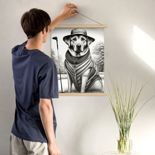 Poster with hangers-Labrador Retriever Golfer V7