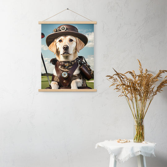 Poster with hangers-Labrador Retriever Golfer V20