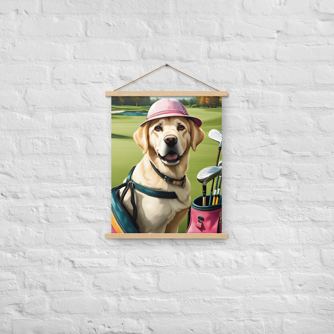 Poster with hangers-Labrador Retriever Golfer V19