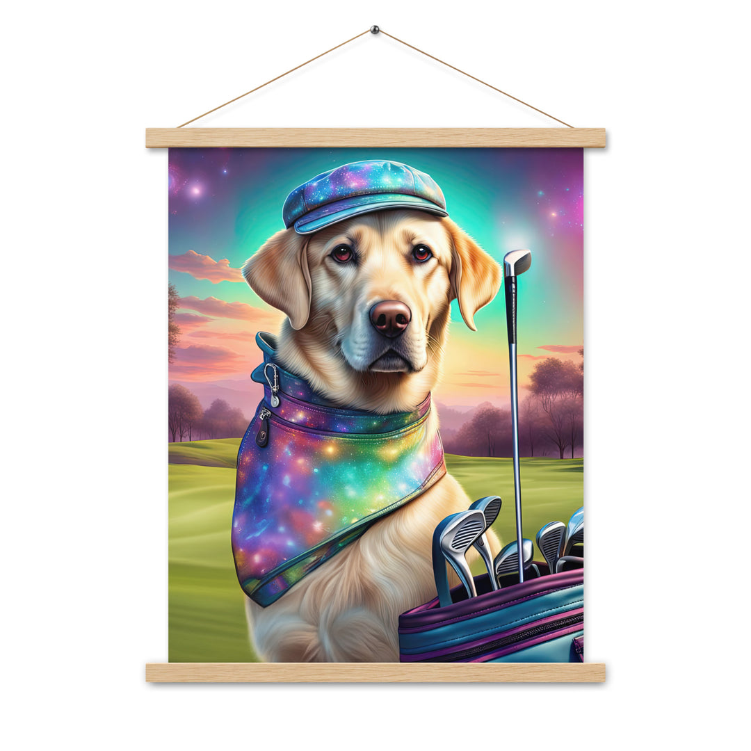 Poster with hangers-Labrador Retriever Golfer V21