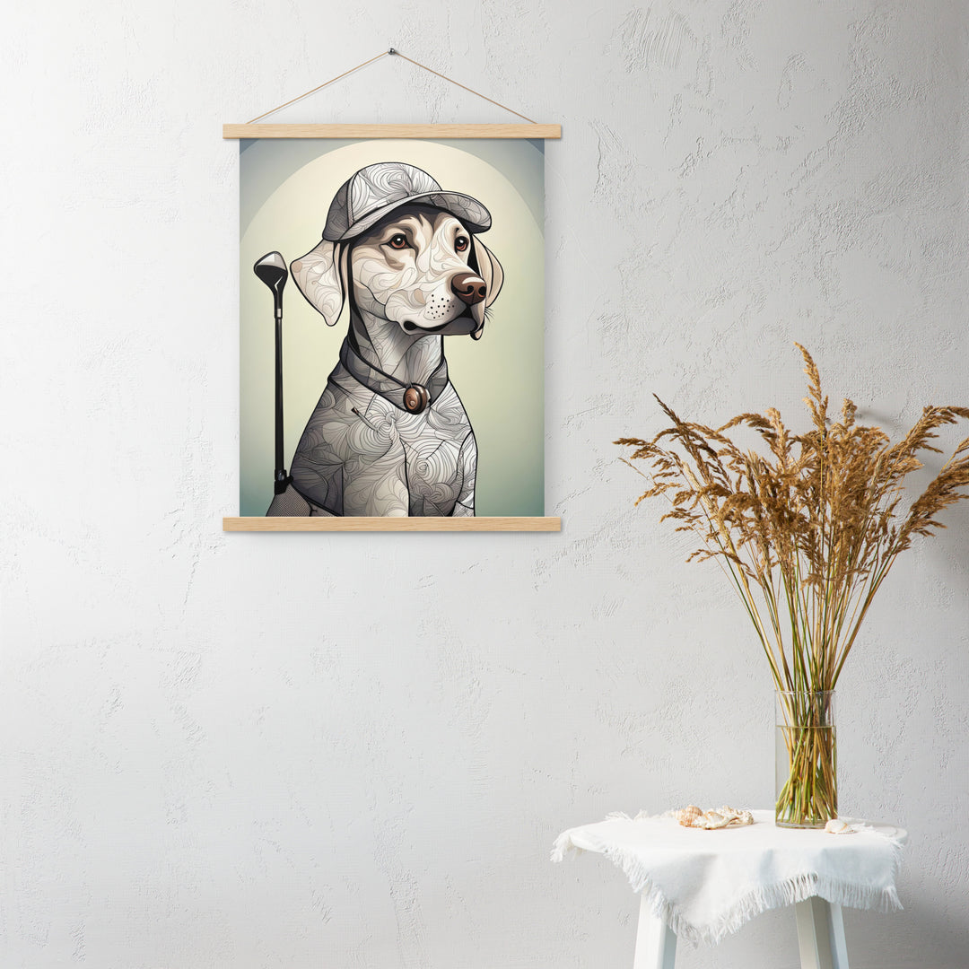 Poster with hangers-Labrador Retriever Golfer V22