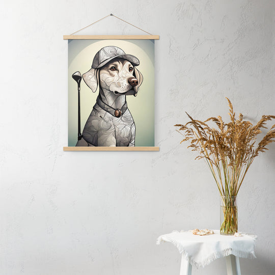 Poster with hangers-Labrador Retriever Golfer V22