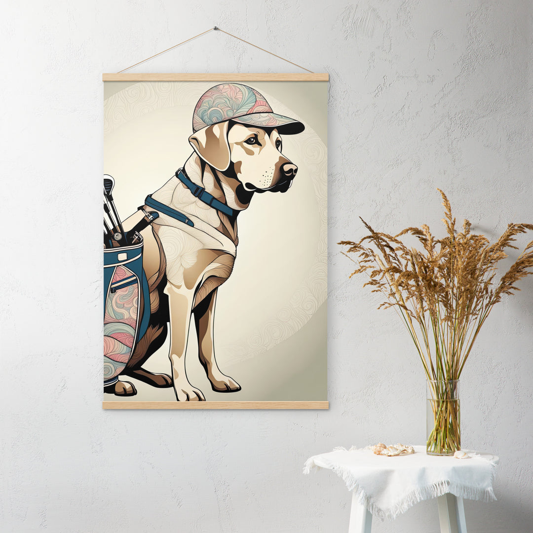 Poster with hangers-Labrador Retriever Golfer