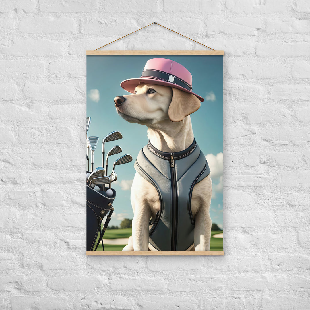 Poster with hangers-Labrador Retriever Golfer V4