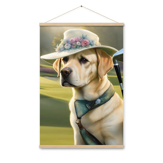 Poster with hangers-Labrador Retriever Golfer V5