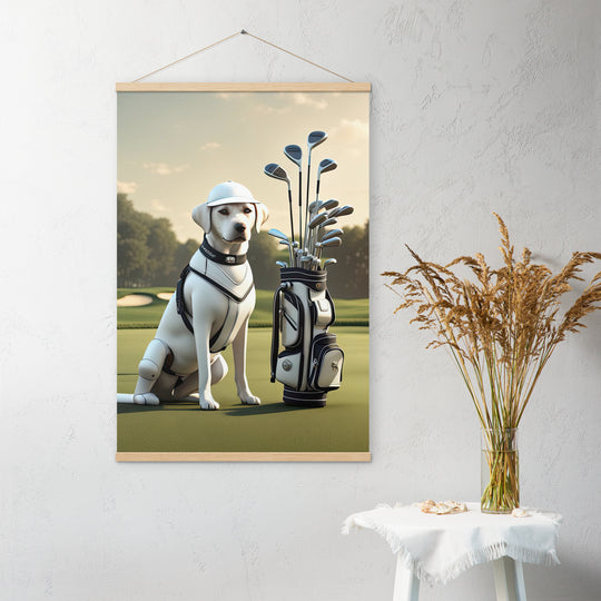 Poster with hangers-Labrador Retriever Golfer V6