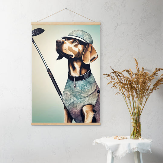 Poster with hangers-Labrador Retriever Golfer V8