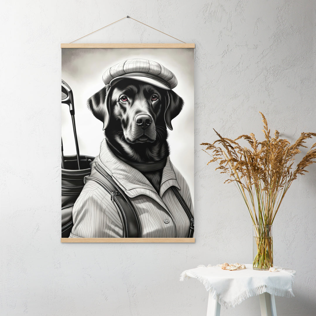 Poster with hangers-Labrador Retriever Golfer V11