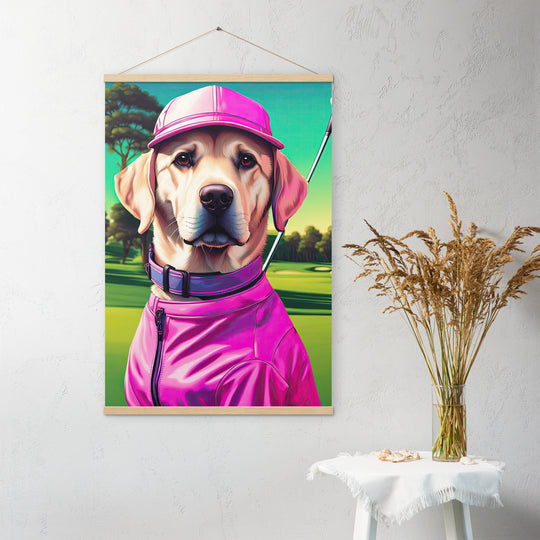 Poster with hangers-Labrador Retriever Golfer V16