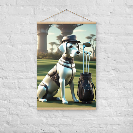 Poster with hangers-Labrador Retriever Golfer V18