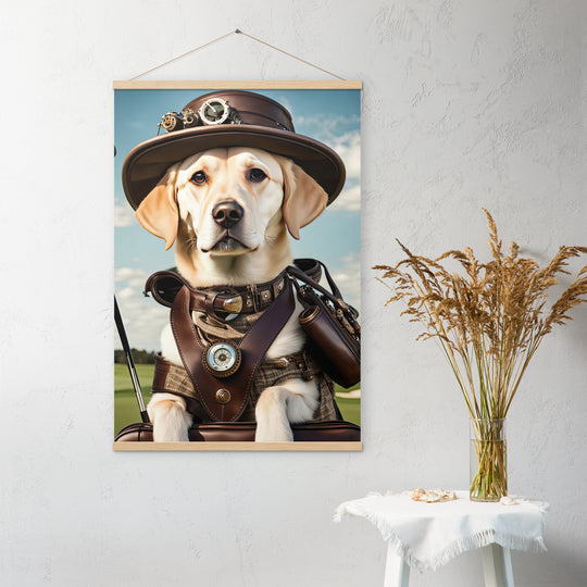 Poster with hangers-Labrador Retriever Golfer V20