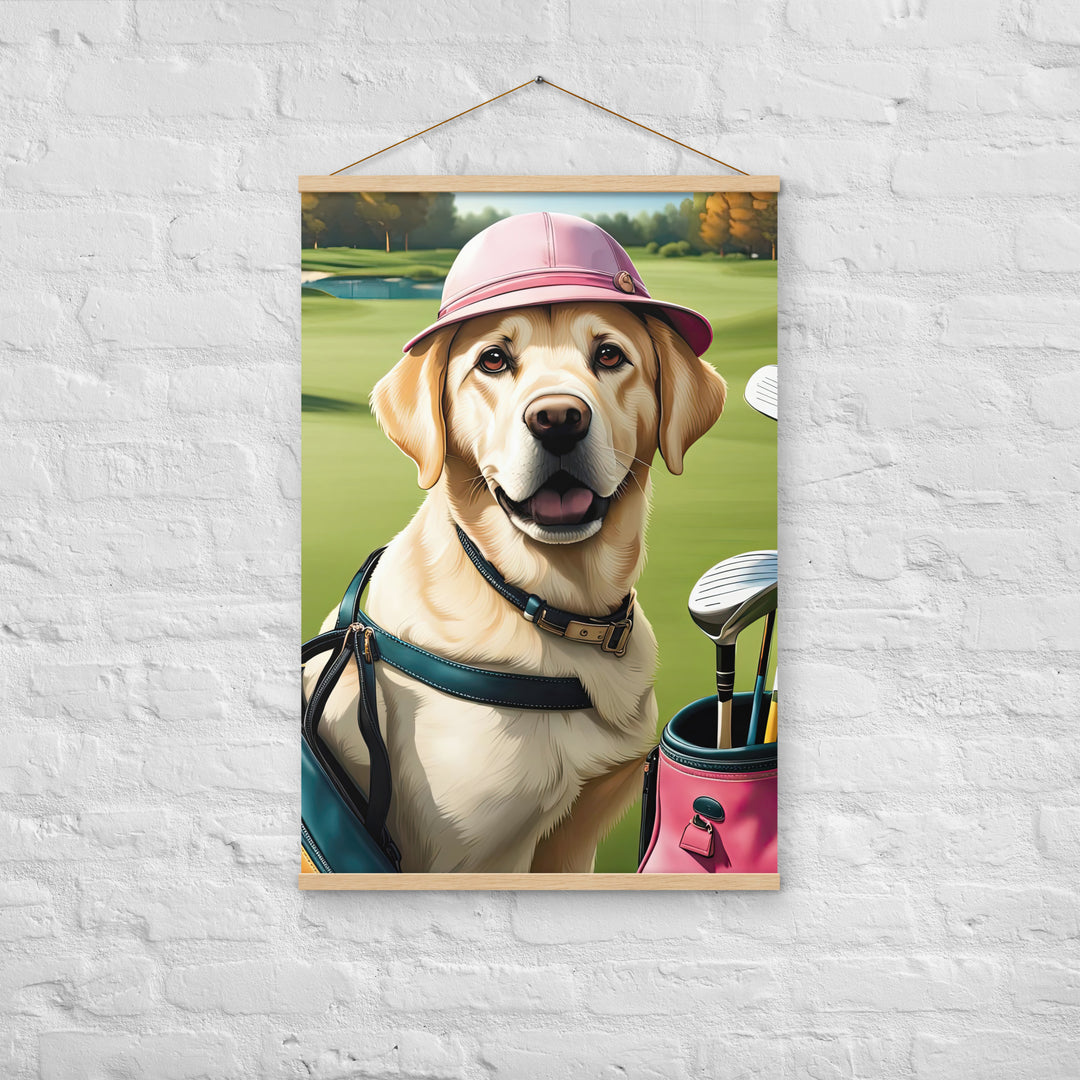 Poster with hangers-Labrador Retriever Golfer V19