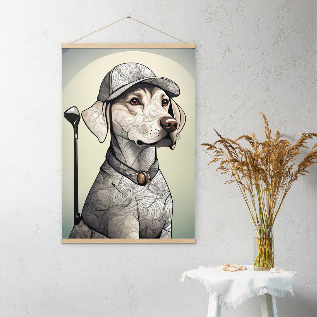 Poster with hangers-Labrador Retriever Golfer V22