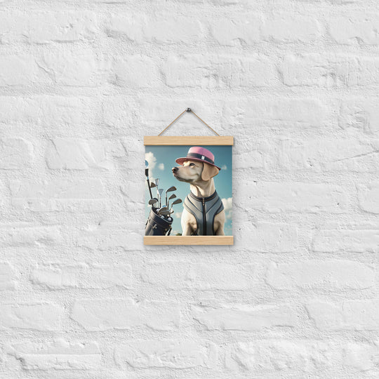 Poster with hangers-Labrador Retriever Golfer V4