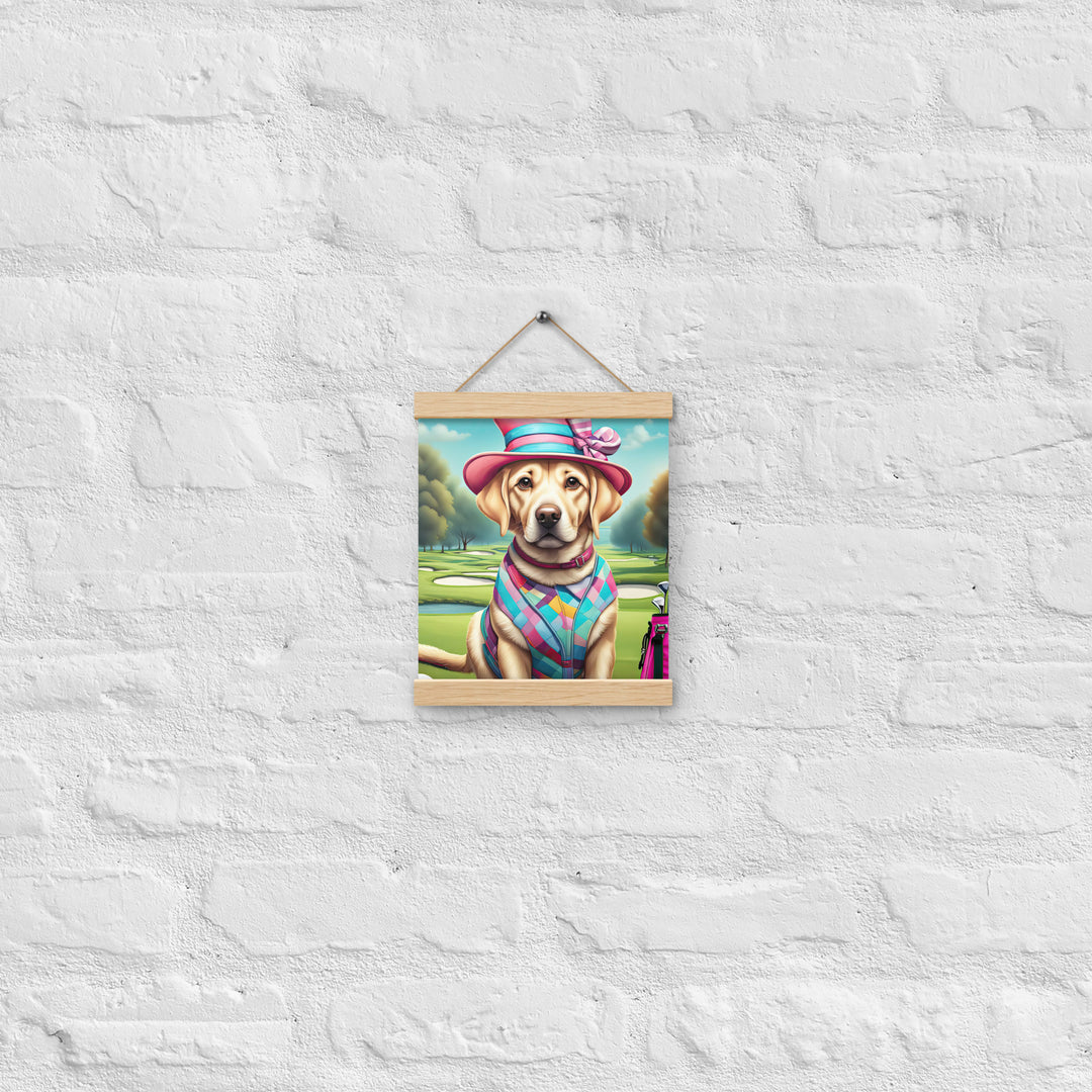 Poster with hangers-Labrador Retriever Golfer V9