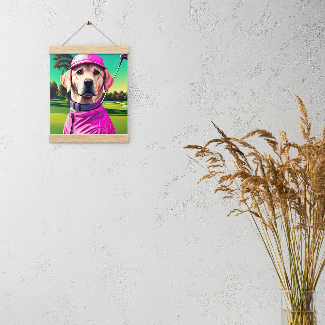 Poster with hangers-Labrador Retriever Golfer V16