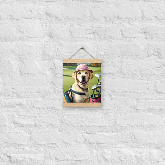 Poster with hangers-Labrador Retriever Golfer V19