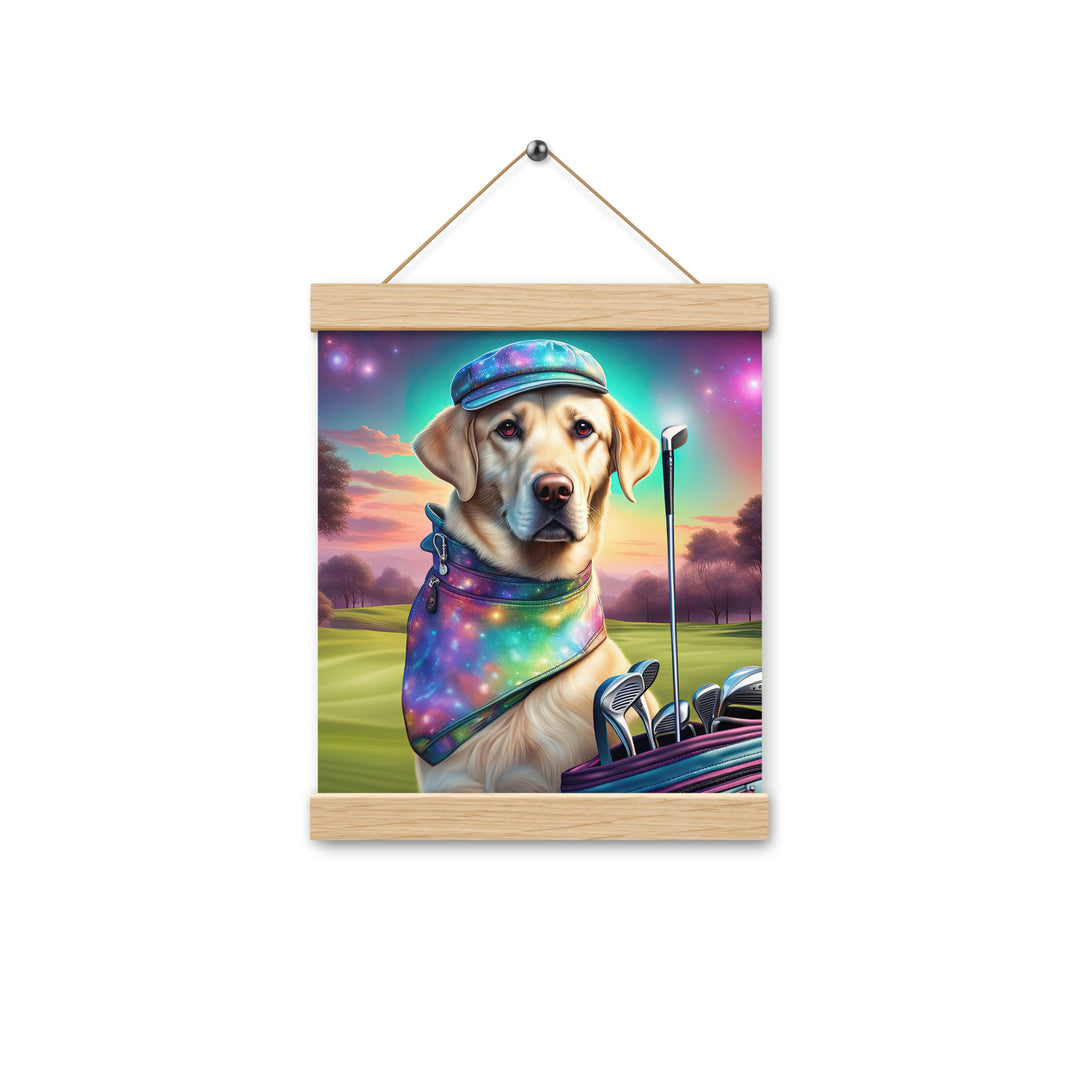 Poster with hangers-Labrador Retriever Golfer V21