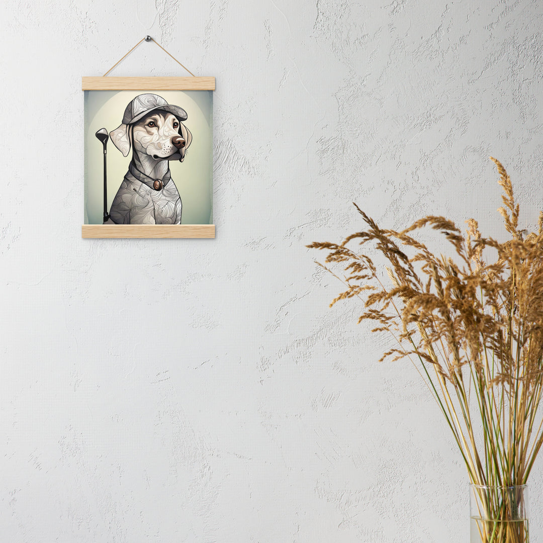 Poster with hangers-Labrador Retriever Golfer V22