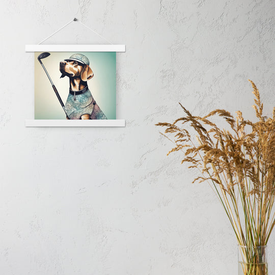 Poster with hangers-Labrador Retriever Golfer V8