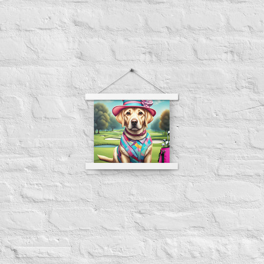 Poster with hangers-Labrador Retriever Golfer V9