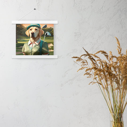 Poster with hangers-Labrador Retriever Golfer V14