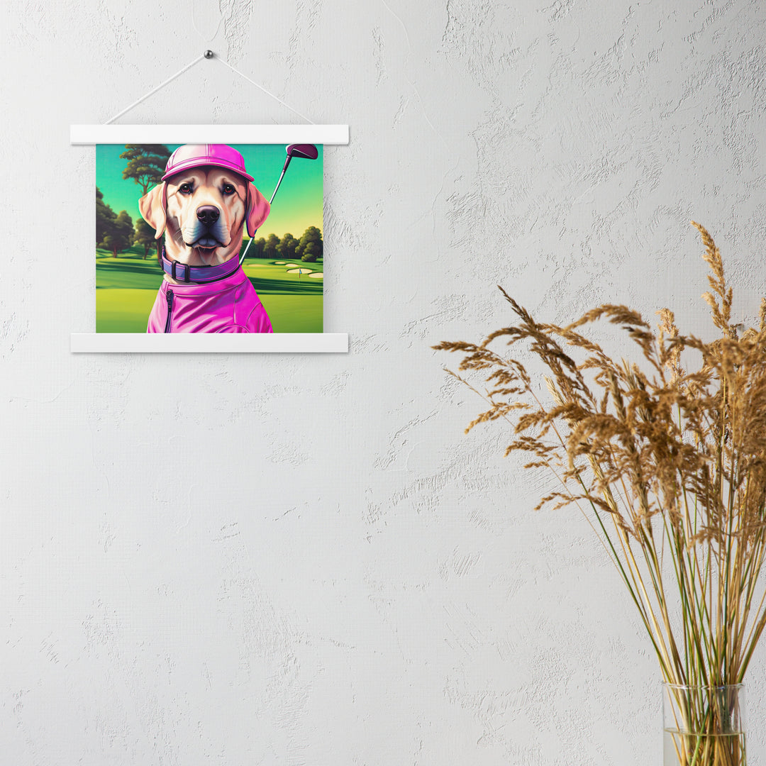 Poster with hangers-Labrador Retriever Golfer V16