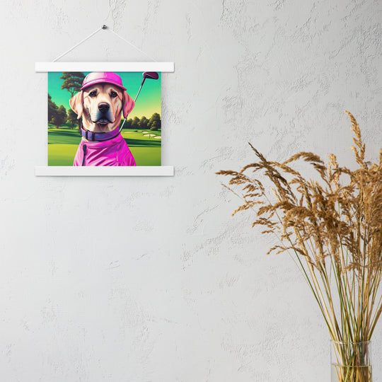 Poster with hangers-Labrador Retriever Golfer V16