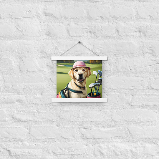 Poster with hangers-Labrador Retriever Golfer V19