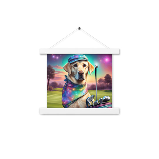 Poster with hangers-Labrador Retriever Golfer V21