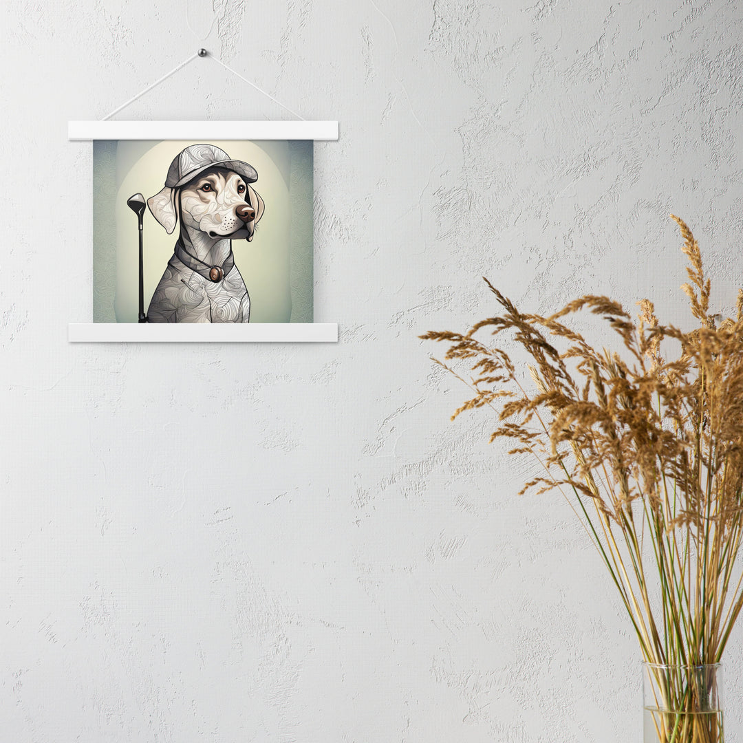 Poster with hangers-Labrador Retriever Golfer V22