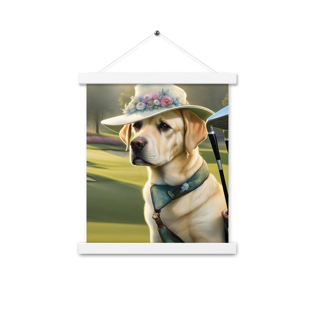 Poster with hangers-Labrador Retriever Golfer V5