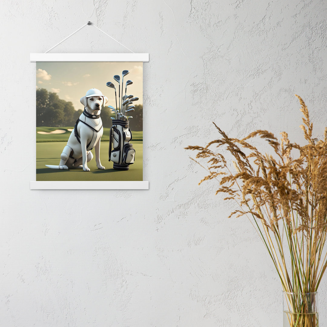 Poster with hangers-Labrador Retriever Golfer V6