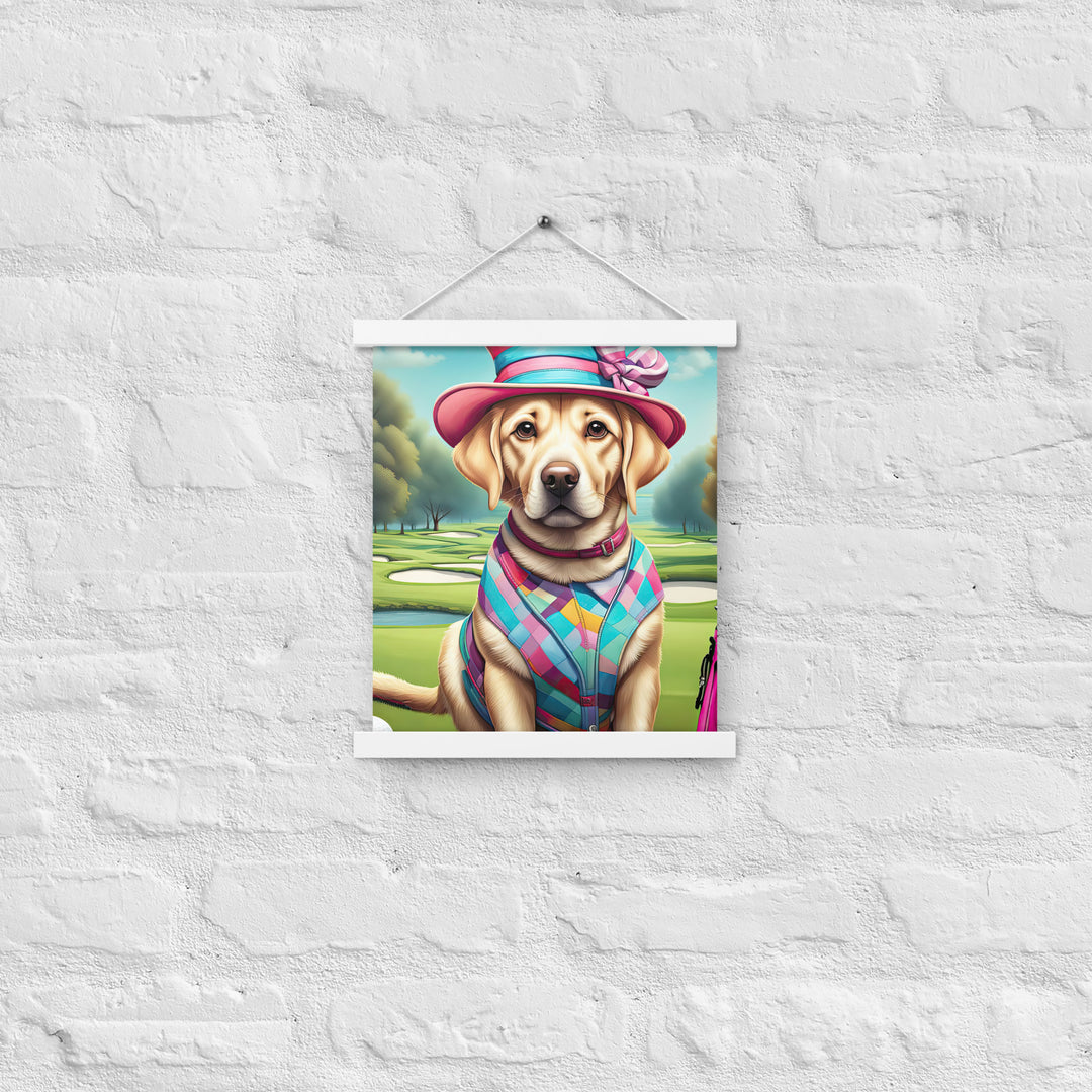 Poster with hangers-Labrador Retriever Golfer V9