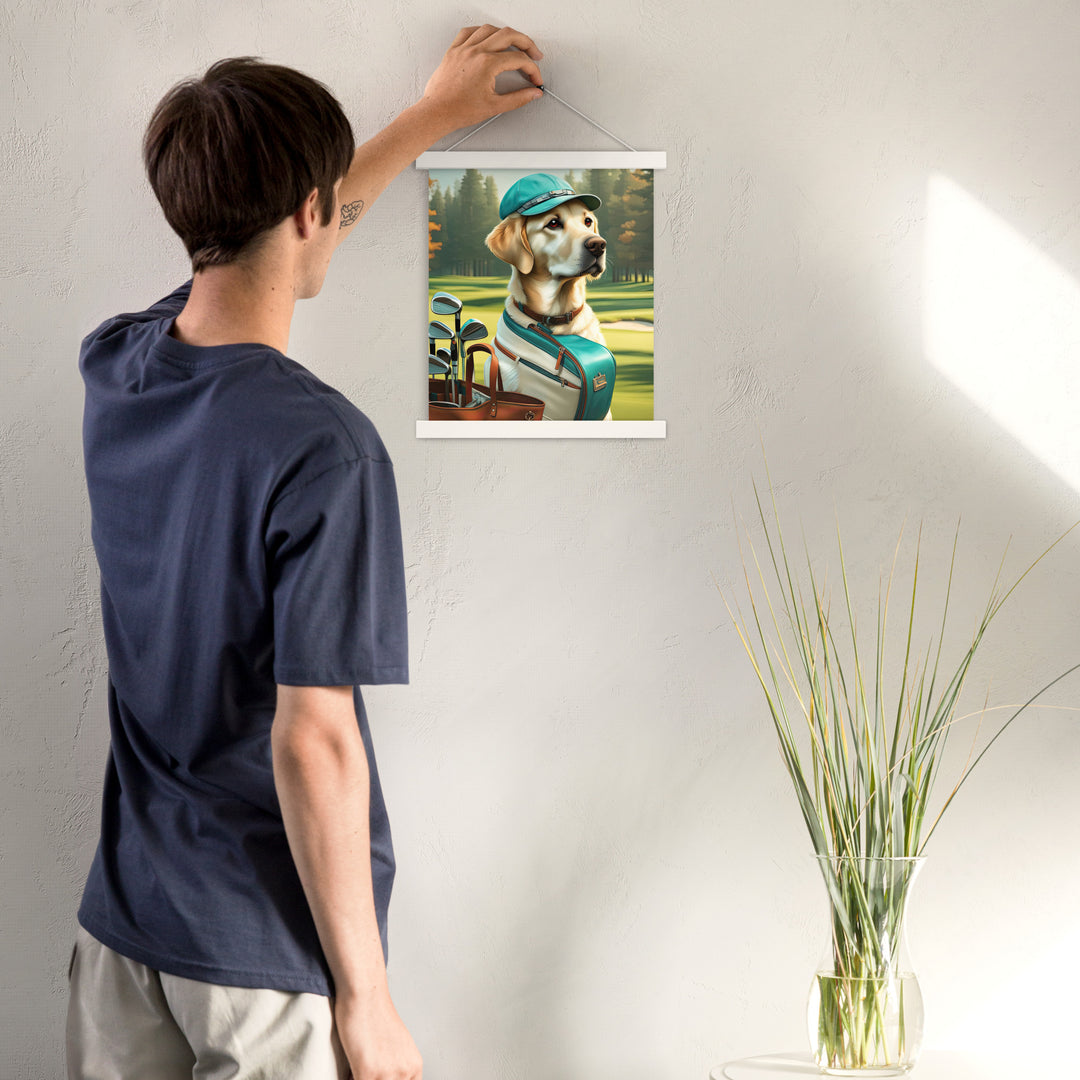 Poster with hangers-Labrador Retriever Golfer V10