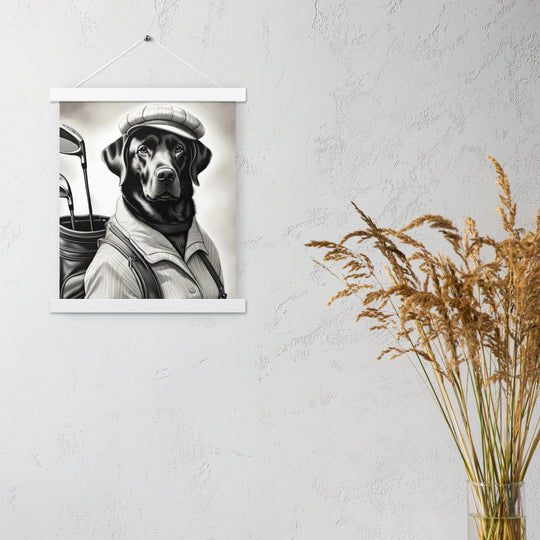 Poster with hangers-Labrador Retriever Golfer V11