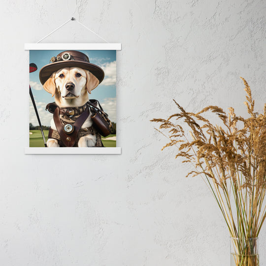 Poster with hangers-Labrador Retriever Golfer V20