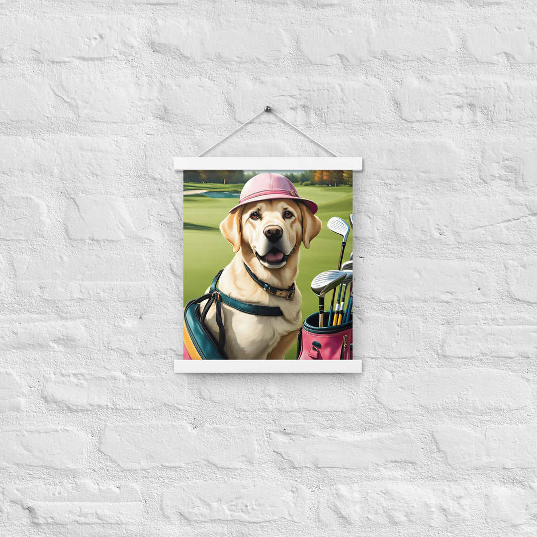 Poster with hangers-Labrador Retriever Golfer V19