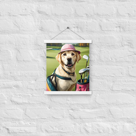 Poster with hangers-Labrador Retriever Golfer V19