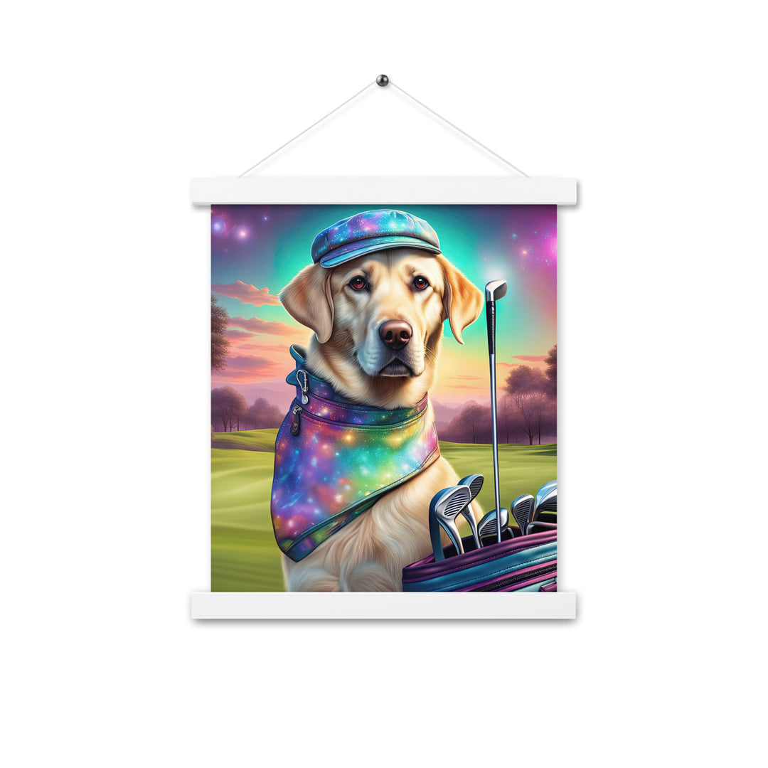 Poster with hangers-Labrador Retriever Golfer V21