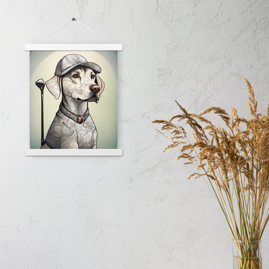 Poster with hangers-Labrador Retriever Golfer V22