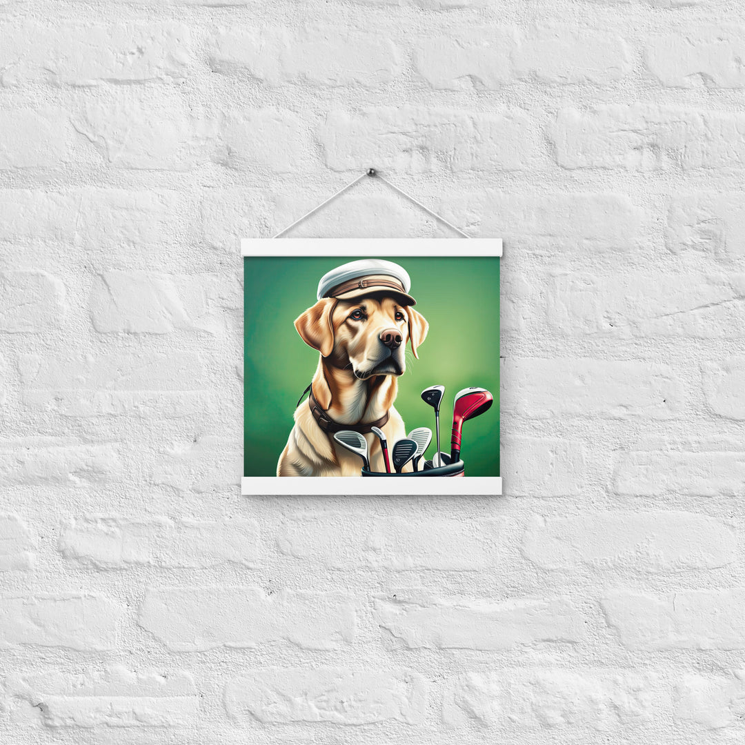 Poster with hangers-Labrador Retriever Golfer V3