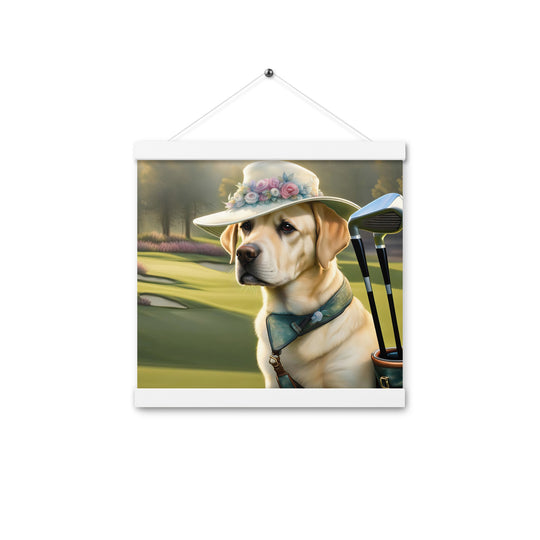 Poster with hangers-Labrador Retriever Golfer V5