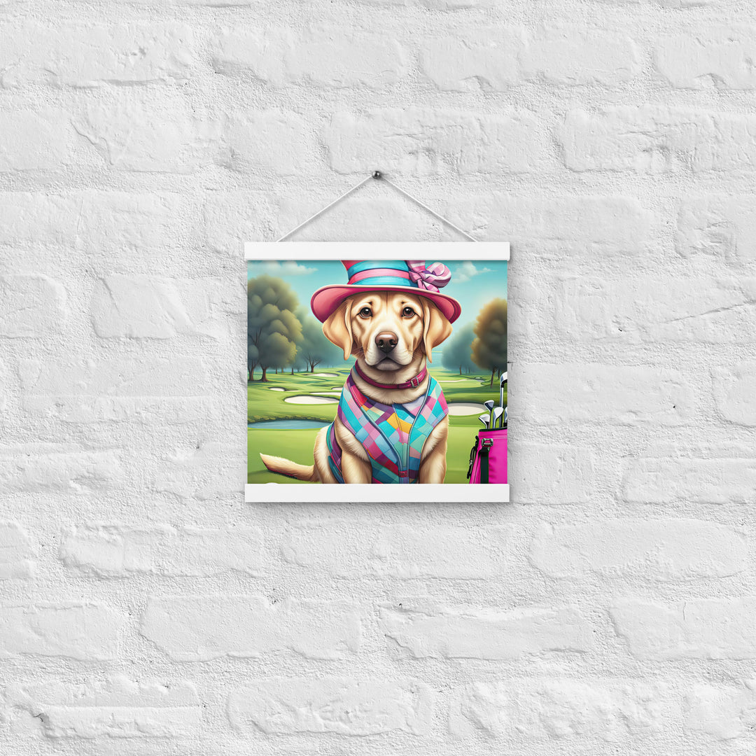 Poster with hangers-Labrador Retriever Golfer V9